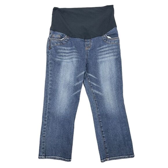 Thyme Maternity Cropped Denim Jeans Medium - Picture 1 of 16